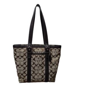 Coach No. 00832-F12645 Canvas Leather Bucket Women's Purse